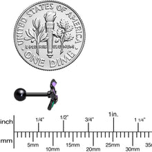 Load image into Gallery viewer, 16G 1/4 Clear Gem Black Iris Flower Cartilage Tragus Earring