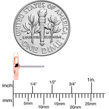 Load image into Gallery viewer, 20G 1/4 Clear Gem Rose Gold Tone Pink Cross Nose Bone