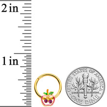 Load image into Gallery viewer, 16G 3/8 Pink Purple Gem Gold Hue Apple Cherry Hinged Segment Ring
