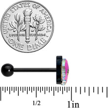 Load image into Gallery viewer, Aurora Gem Black Sugar Skull Barbell Tongue Ring