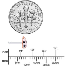 Load image into Gallery viewer, 20G 1/4 Clear Gem Rose Gold Tone Lil Ladybug Nose Bone