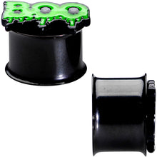 Load image into Gallery viewer, Green Boo Halloween Double Flare Plug Set