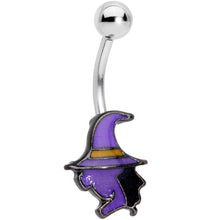Load image into Gallery viewer, Purple Witch Halloween Glow in the Dark Belly Ring