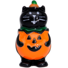 Load image into Gallery viewer, 16G 1/4 Black Cat Pumpkin Halloween Cartilage Tragus