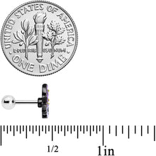 Load image into Gallery viewer, 16G 1/4 Skull Purple Witch Hat Halloween Cartilage Tragus Earring