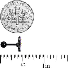 Load image into Gallery viewer, 16G 1/4 Black Skull Purple Witch Hat Halloween Cartilage Tragus