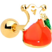 Load image into Gallery viewer, 16G 1/4 Gold Tone Haunted Pumpkin Halloween Cartilage Tragus