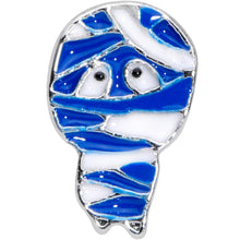 Load image into Gallery viewer, 16G 5/16 Blue White Mummy Halloween Labret Monroe Tragus