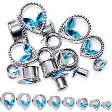 Load image into Gallery viewer, Aqua Gem Alien Double Flare Tunnel Plug Set