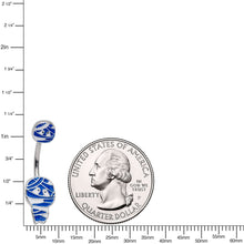 Load image into Gallery viewer, Blue White Mummy Halloween Belly Ring