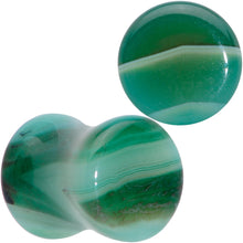 Load image into Gallery viewer, Natural Green Line Agate Stone Saddle Plug Set