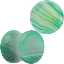 Load image into Gallery viewer, Natural Green Line Agate Stone Saddle Plug Set