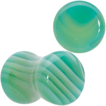 Load image into Gallery viewer, Natural Green Line Agate Stone Saddle Plug Set