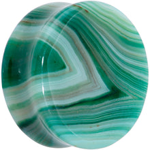 Load image into Gallery viewer, Natural Green Line Agate Stone Saddle Plug Set