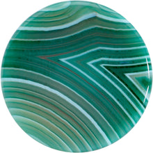 Load image into Gallery viewer, Natural Green Line Agate Stone Saddle Plug Set