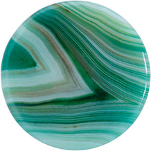 Load image into Gallery viewer, Natural Green Line Agate Stone Saddle Plug Set