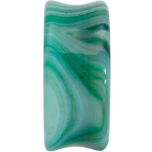 Load image into Gallery viewer, Natural Green Line Agate Stone Saddle Plug Set