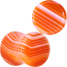 Load image into Gallery viewer, Natural Red Line Agate Stone Saddle Plug Set