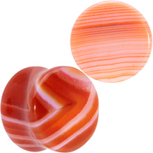 Load image into Gallery viewer, Natural Red Line Agate Stone Saddle Plug Set