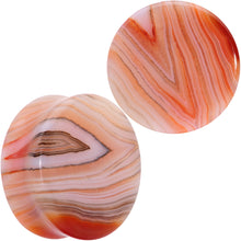 Load image into Gallery viewer, Natural Red Line Agate Stone Saddle Plug Set