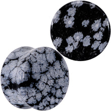 Load image into Gallery viewer, Natural Black White Snowflake Obsidian Saddle Plug Set