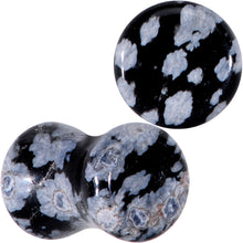 Load image into Gallery viewer, Natural Black White Snowflake Obsidian Saddle Plug Set