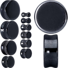 Load image into Gallery viewer, Natural Black Hematite Stone Saddle Plug Set