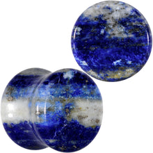 Load image into Gallery viewer, Natural Blue Lapis Stone Saddle Plug Set