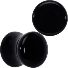 Load image into Gallery viewer, Natural Black Agate Stone Saddle Plug Set