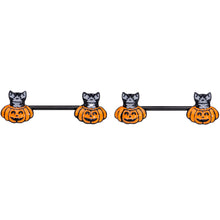 Load image into Gallery viewer, 14G 9/16 Black Cat Surprise Pumpkin Halloween Nipple Ring Set