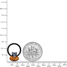 Load image into Gallery viewer, 16G 3/8 Black Cat Surprise Pumpkin Halloween Hinged Segment Ring