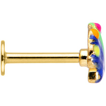 Load image into Gallery viewer, 16G 5/16 Gold Tone Blue Shell Labret Monroe Tragus