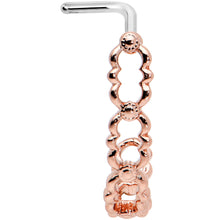 Load image into Gallery viewer, 20G 1/4 Rose Gold Tone All Linked Up Faux Hoop L Shape Nose Ring