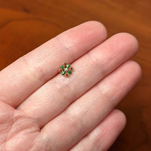 Load image into Gallery viewer, 20G 1/4 Clear Red Gem Golden Crest Christmas Nose Bone