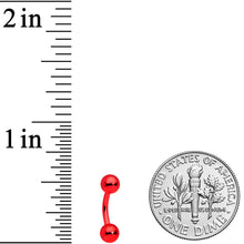 Load image into Gallery viewer, 16G 1/4 Red Simple Curved Eyebrow Ring