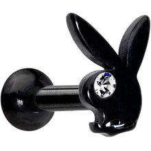 Load image into Gallery viewer, 16G 1/4 Licensed Playboy Clear CZ Black Internal Thread Labret