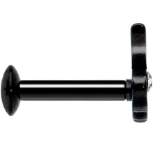 Load image into Gallery viewer, 16G 1/4 Licensed Playboy Clear CZ Black Internal Thread Labret