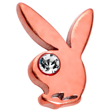 Load image into Gallery viewer, 16G 1/4 Licensed Playboy CZ Rose Gold Hue Internal Thread Labret