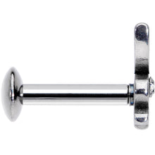 Load image into Gallery viewer, 16G 1/4 Licensed Playboy Clear CZ Gem Internally Threaded Labret