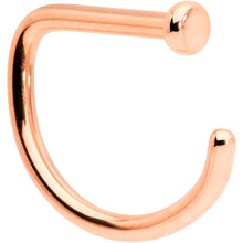 Load image into Gallery viewer, 18G 5/16 Rose Gold Tone Grade 23 Titanium D Shape Nose Hoop