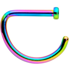 Load image into Gallery viewer, 18G 5/16 Rainbow Grade 23 Titanium D Shape Nose Hoop