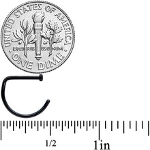 Load image into Gallery viewer, 18G 3/8 Black G23 Implant Grade Titanium D Shape Nose Hoop