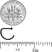 Load image into Gallery viewer, 20G 5/16 Black Implant Grade Titanium D Shape Nose Hoop