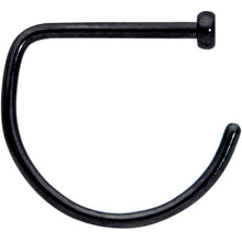 Load image into Gallery viewer, 20G 3/8 Black Implant Grade Titanium D Shape Nose Hoop