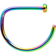 Load image into Gallery viewer, 20G 3/8 Rainbow Implant Grade Titanium D Shape Nose Hoop