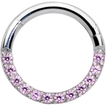 Load image into Gallery viewer, 16G 5/16 Pink Gem Paved Elegance Hinged Segment Ring