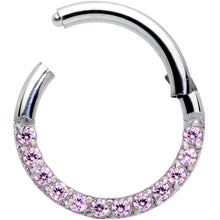 Load image into Gallery viewer, 16G 5/16 Pink Gem Paved Elegance Hinged Segment Ring