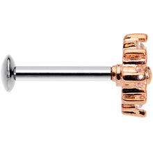 Load image into Gallery viewer, 16G 5/16 Clear CZ Gem Rose Gold Tone Internal Thread Labret