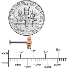 Load image into Gallery viewer, 16G 5/16 Clear CZ Gem Rose Gold Tone Internal Thread Labret