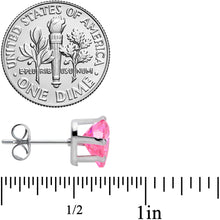 Load image into Gallery viewer, Pink Gem Valentine Heart Steel Post Stud Earrings